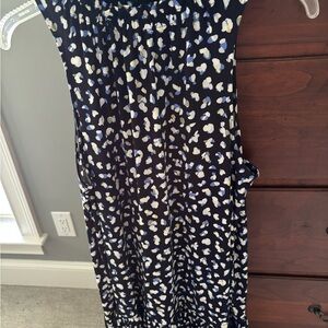 Banana Republic Black and White Mock Neck Maxi Dress